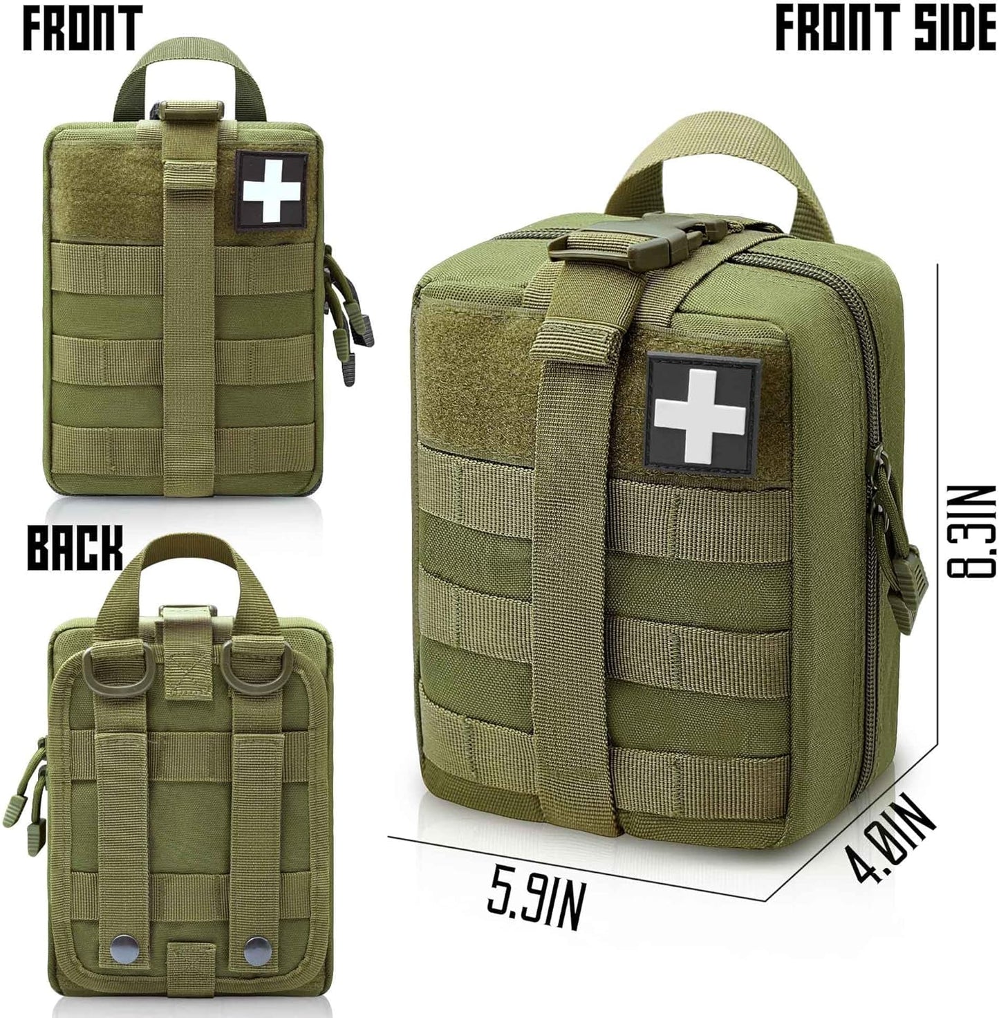 1000D Molle Ifak Pouch Rip Away, Tactical Tear Away Medical Pouch Empty, Military First Aid Pouch Bag Only for Camping Hiking Travel