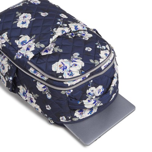 Vera Bradley Women's, Performance Twill Travel Backpack Travel Bag, Blooms and Branches Navy, One Size