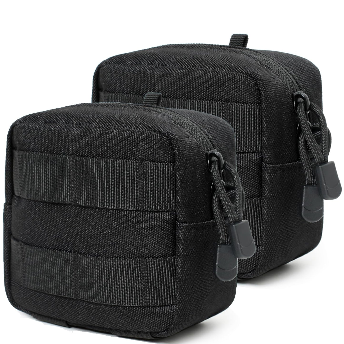 2 Pack Mini Tactical Molle Compact Ammo Pouch - General Purpose Admin Pouches Small Admin Molle Pouches EDC Tool GP Pouch Bag Horizontal Utility Multi-Purpose Waist Belt Bag(Black)