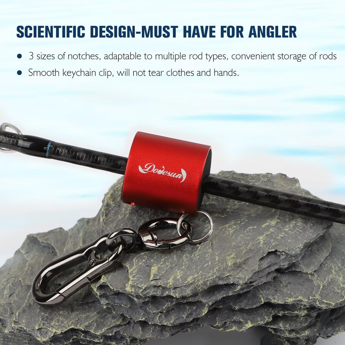 Dovesun Creek Rod Clips Wearable Fishing Rod Holder Clip Fly Fishing Pole Accessories 2PCS Red