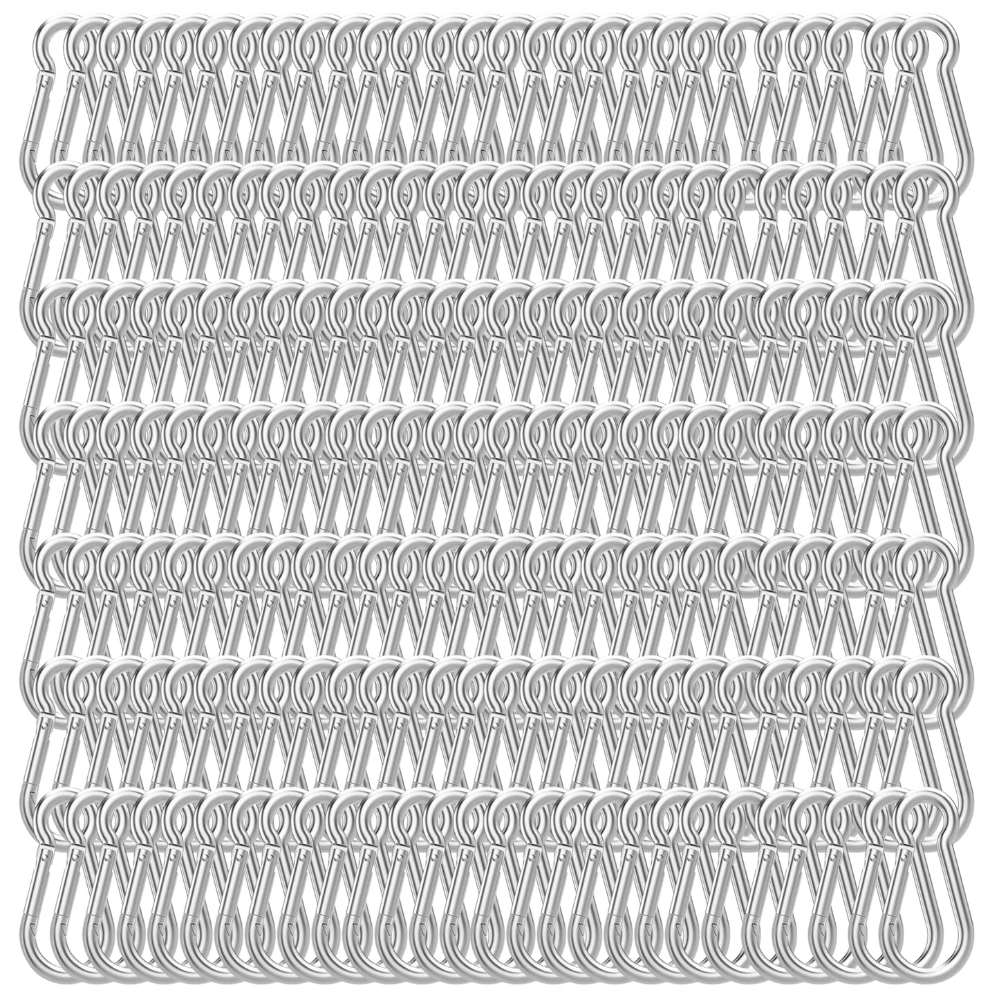 100PCS M8 Spring Snap Hook Carabiner, 3" x 5/16" Heavy Duty Galvanized Steel Carabiner Clips, 470LBS Capacity Spring Quick Links Clips for Camping Hiking Hammock Swing and Outdoor Activities