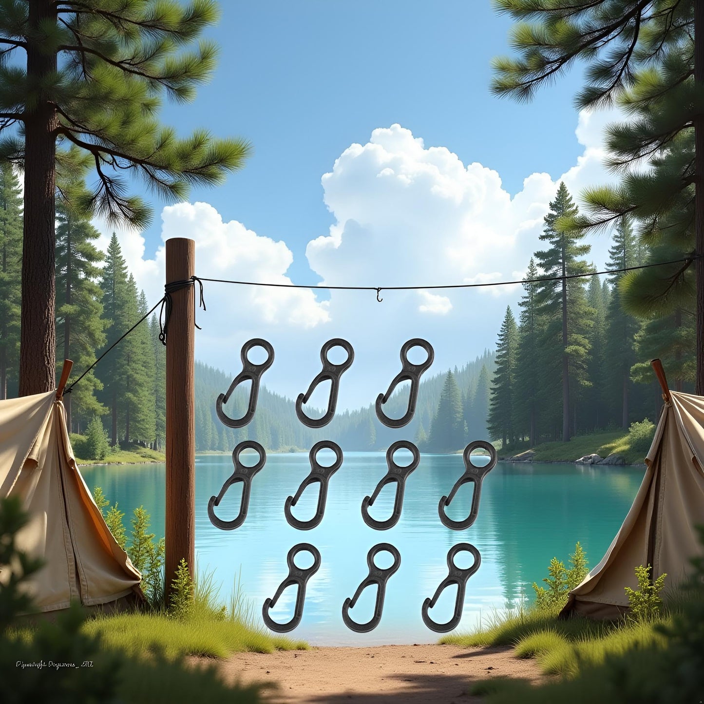 10pcs/Set Black Clip Hooks Outdoor Camping Light Accessories Camping Fixed Canopy Tools Hiking Plastic Tent Hooks Tarp Black Plastic Snap Hooks Small Tent Hooks for Lights Hanging to Canopy Heavy