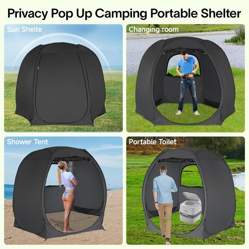Leedor 10'x10' Hexagon Pop Up Sun Shade Canopy Tent - Ventilated Mesh Walls, Perfect for Camping, Beach, Events, and Outdoor Party Decorations, All-Season Shelter (Not Waterproof)