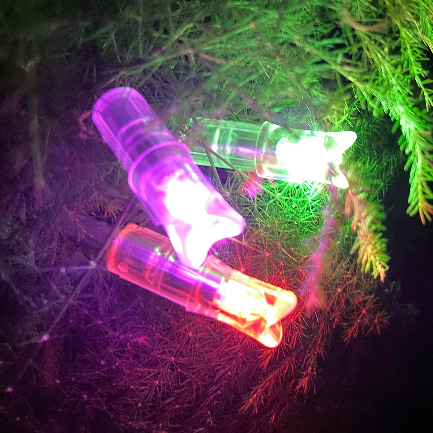 KEAUP 6PCS Lighted Nocks for Crossbow .300/7.62mm Inside Diameter Lighted Arrow Nocks for Archery Hunting (Strobe)