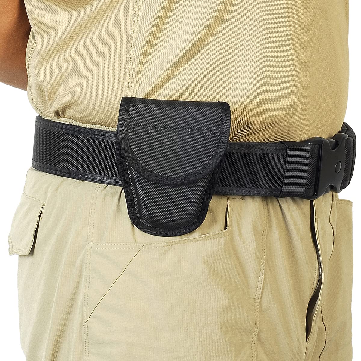 SdTacDuGe Molded Handcuff Pouch, Hidden Snap Case for Duty Belt, Law Enforcement Professional Holder, Police Ballistic Nylon