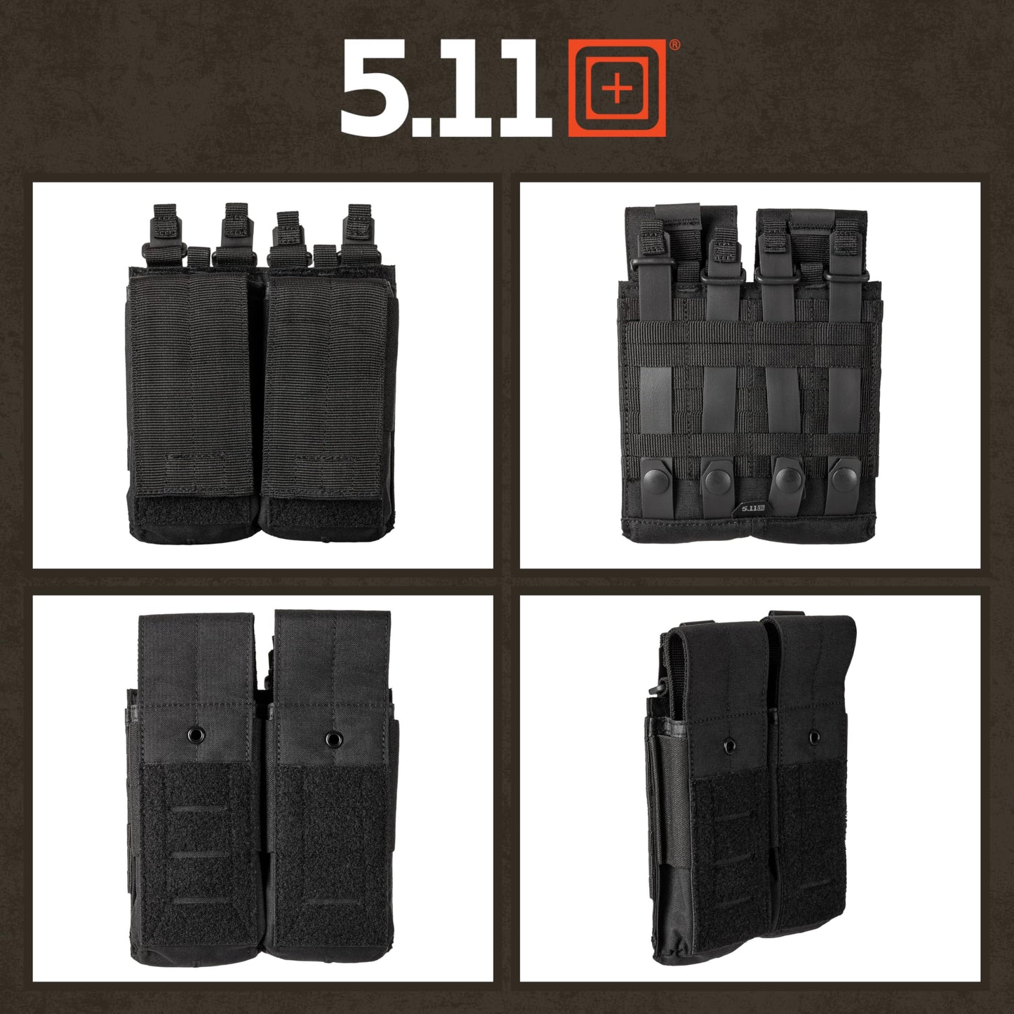 5.11 Flex AR Double Mag Cover Tactical Pouch MOLLE, Style 56680, Black