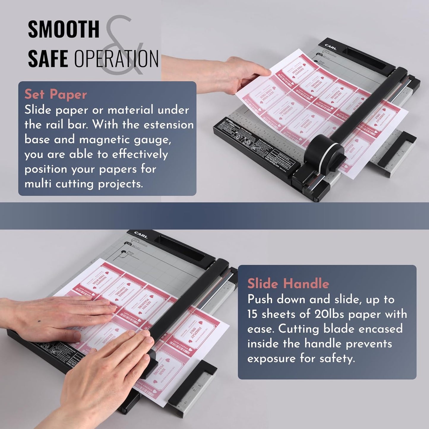 CARL, Professional Rotary Paper Trimmer 15-inch, 15 Sheet Cutting Capacity, Black and Silver
