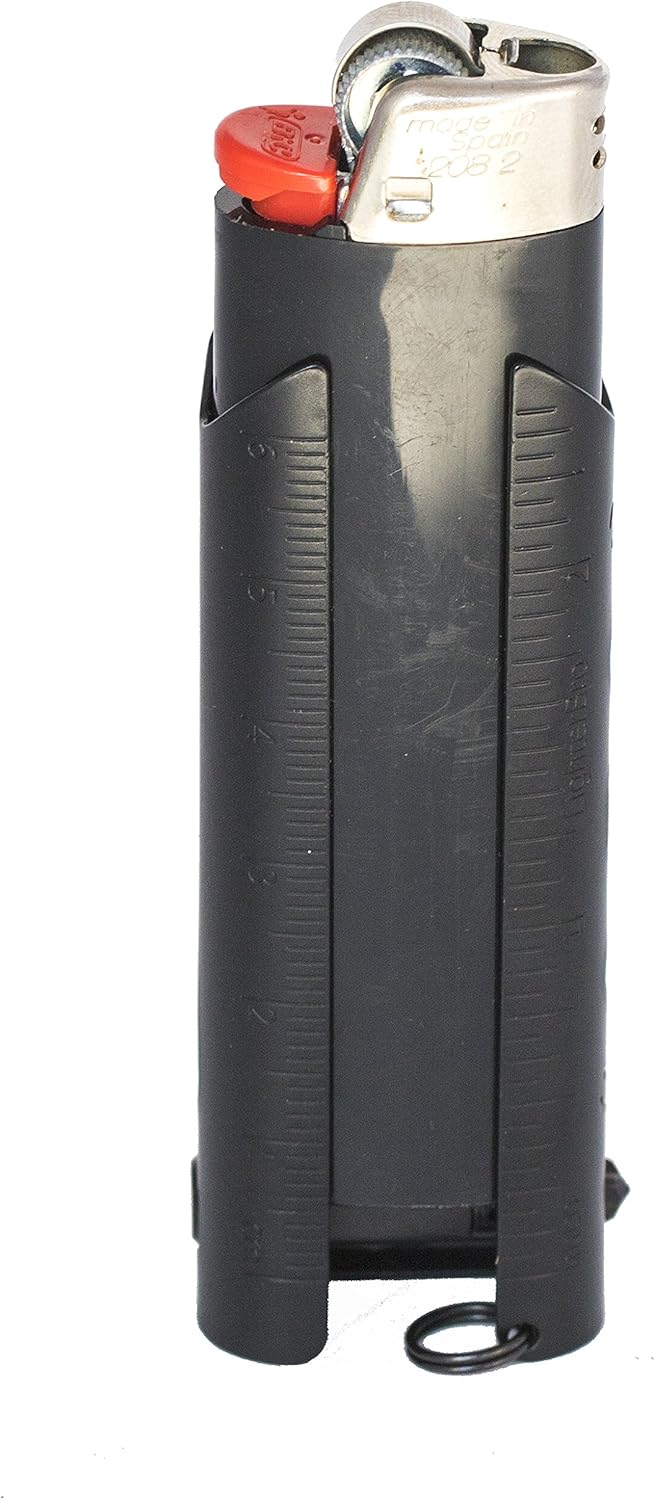 LighterBro Pro Lighter Sleeve - Multi-Tool - 420 Stainless Steel - Easily Fits Your Favorite Lighters - Includes Mini Pocket Knife, Ruler, Scissors, Screwdriver, Poker, Key Ring & More (Black)