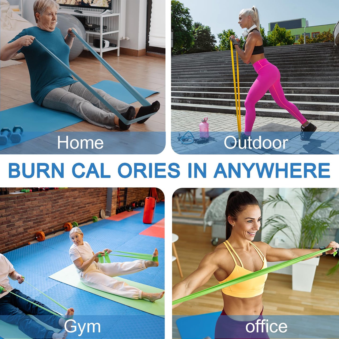 10pcs Professional Resistance Bands
