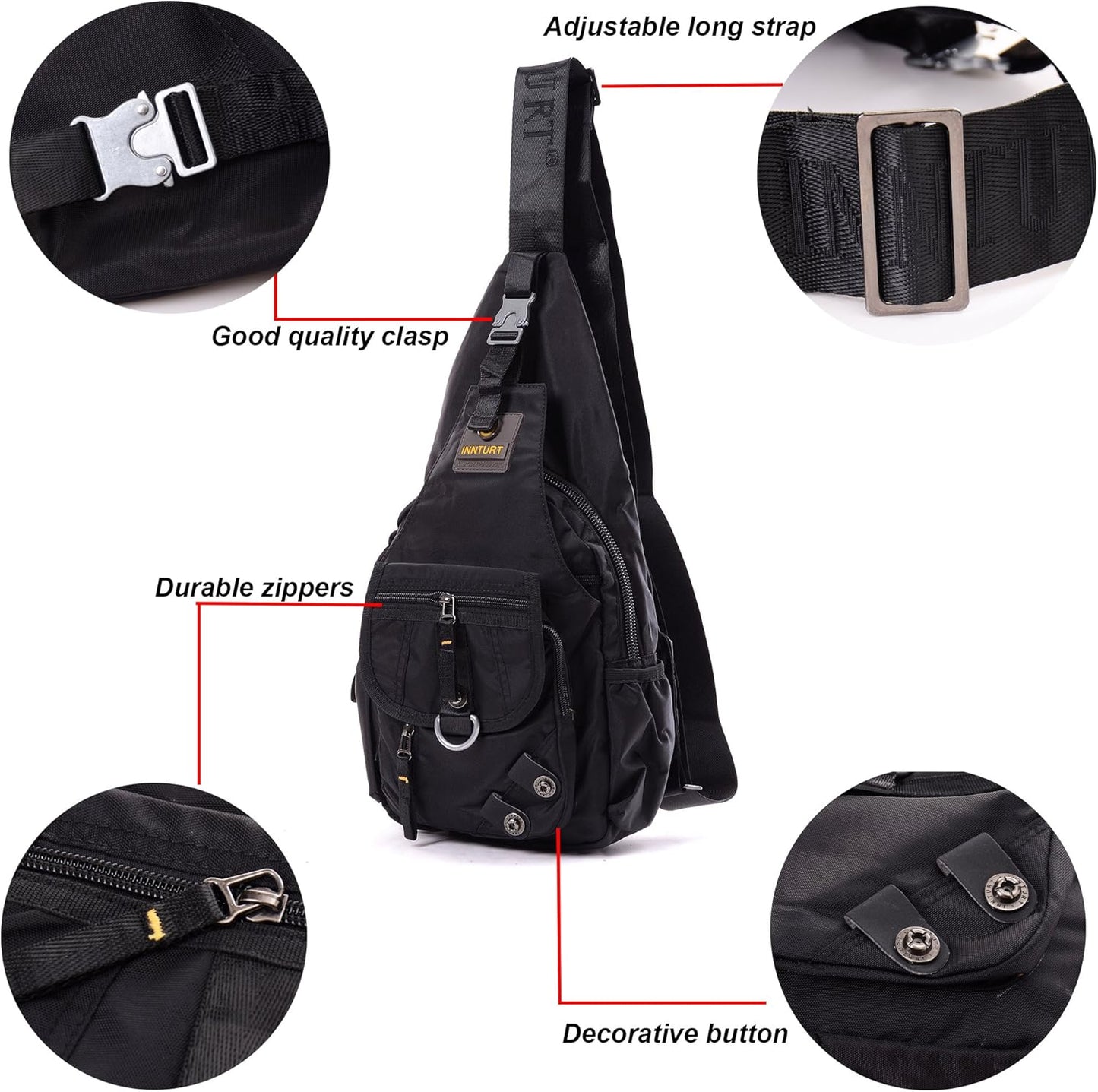 Sling Backpack Sling Bag Crossbody Daypack Chest Shoulder Pack for Men Women