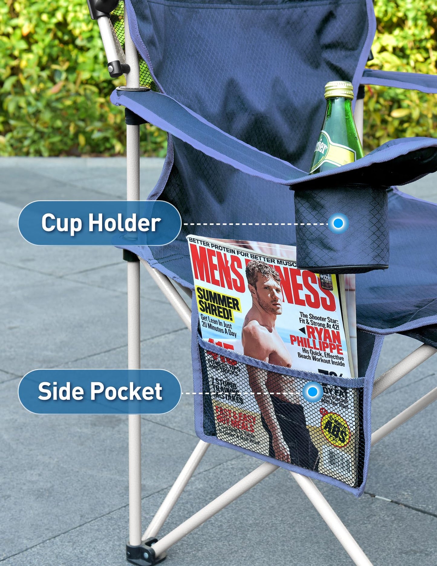 Docusvect Canopy Beach Chair with Cooler, Beach Chair with Canopy Shade, Cup Holder, Side Pocket for Outdoors Sports, Camping, Tailgates, Fishing - Support 330 LBS