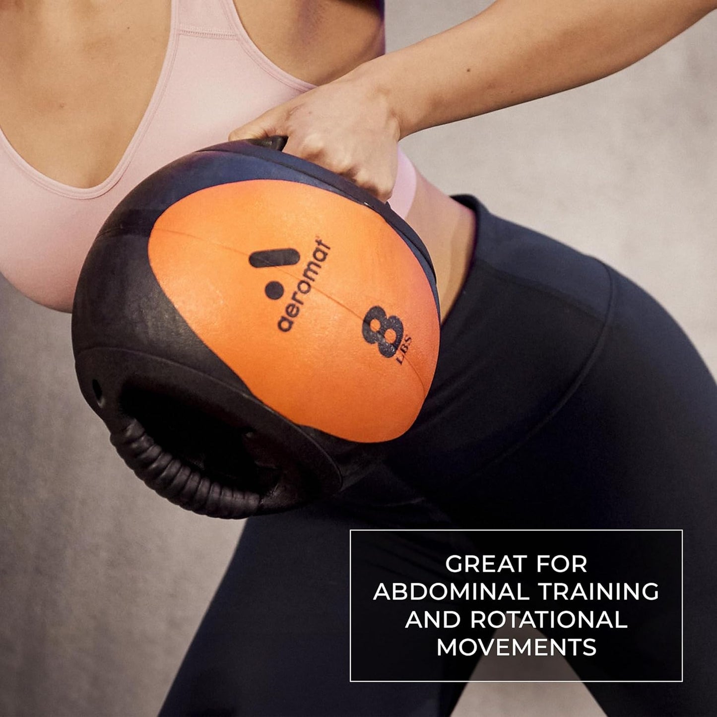 Aeromat Dual Grip Power Medicine Balls for Abdominal Training and Rotational Movements - 9" Diameter - Weights Color-Coded