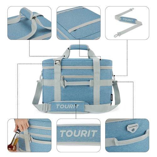 TOURIT Insulated Soft Large Collapsible Cooler Bag with Reusable Ice Packs for Coolers Long Lasting