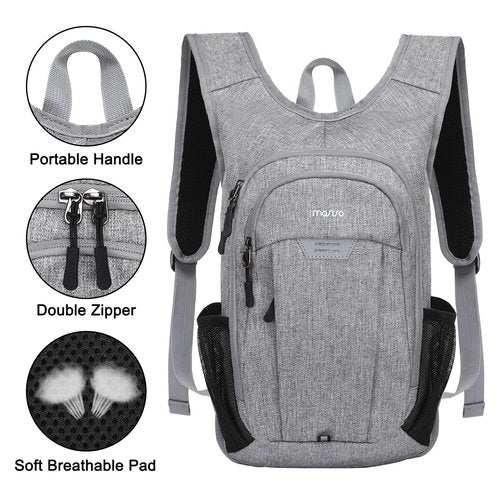 MOSISO 10L Lightweight Hiking Daypack Small Packable Hiking Backpack for Men Women, 3 Layer Casual Foldable Day Pack Shoulder Bag for Travel Camping Outdoor, Grey