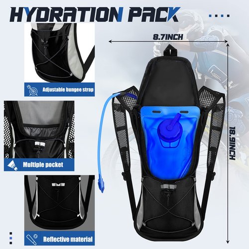 Reginary 3 Pcs Hydration Pack Backpack 2l Water Bladder Lightweight Water Backpack for Hiking, Running, Cycling, Climbing, Camping, Biking Outdoor Men Women