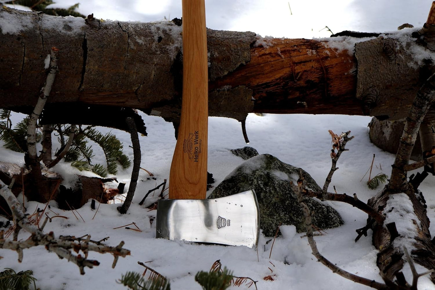 1844 Helko Werk Germany Classic Journeyman Pack Axe - Made in Germany Lightweight and Compact Backpacking Axe and Bushcraft Axe for Camping - Head 1.5 lbs, Handle 20 in. (Journeyman) #11441