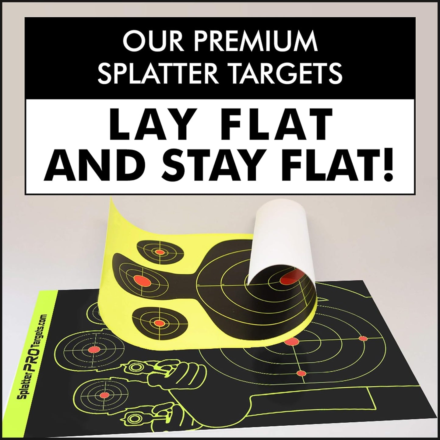 12x18 Splatter Targets. Shots Burst with a Bright Splatter Upon Impact. Instantly See Your Shots.