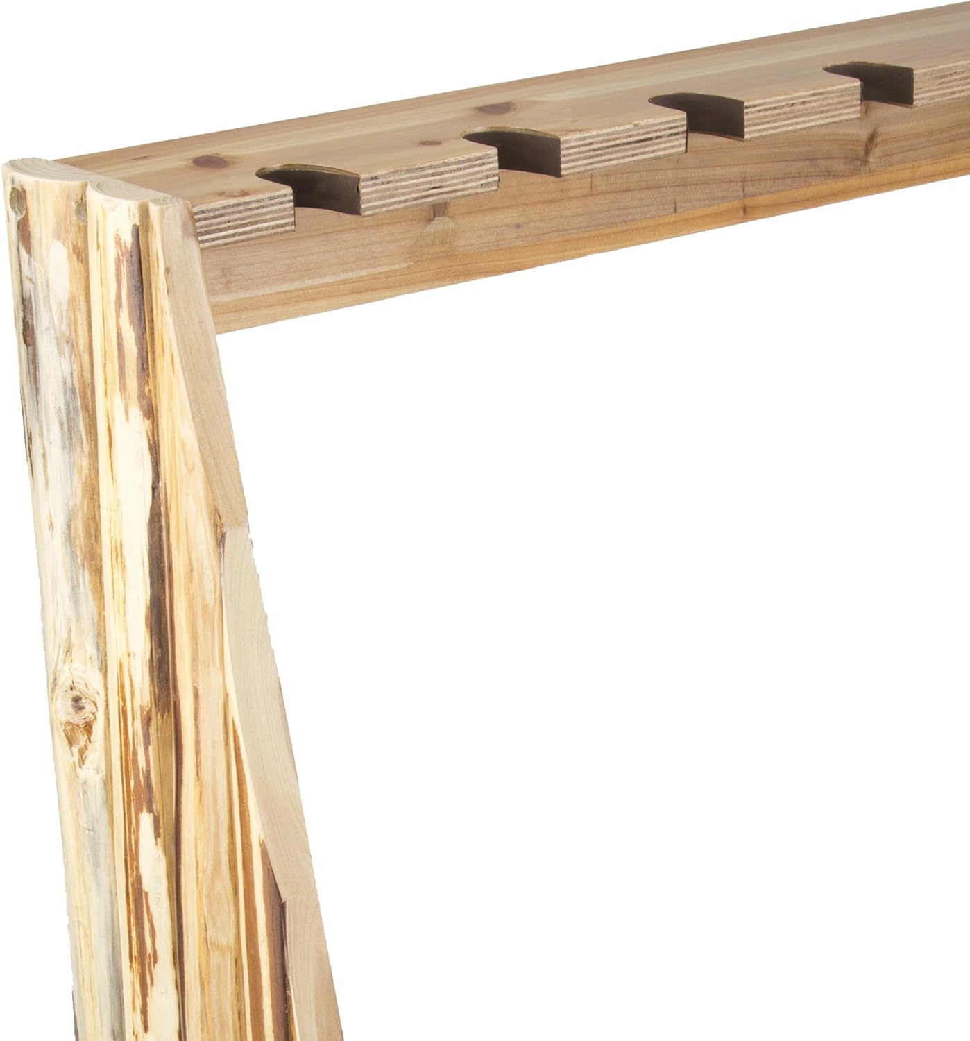 Rush Creek Creations unisex adult Rustic Pine Standing Indoor 6 Rifle Shotgun Storage Rack, Rustic Pine, 34 L x 9.5 W 42 H US