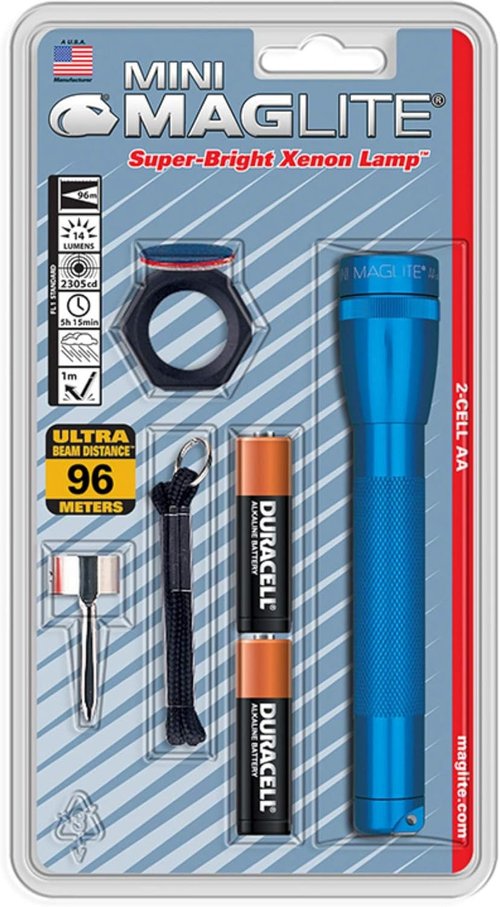 BLUE AA MINI-MAG COMBO PACK W/BATTERIES - 1 Each