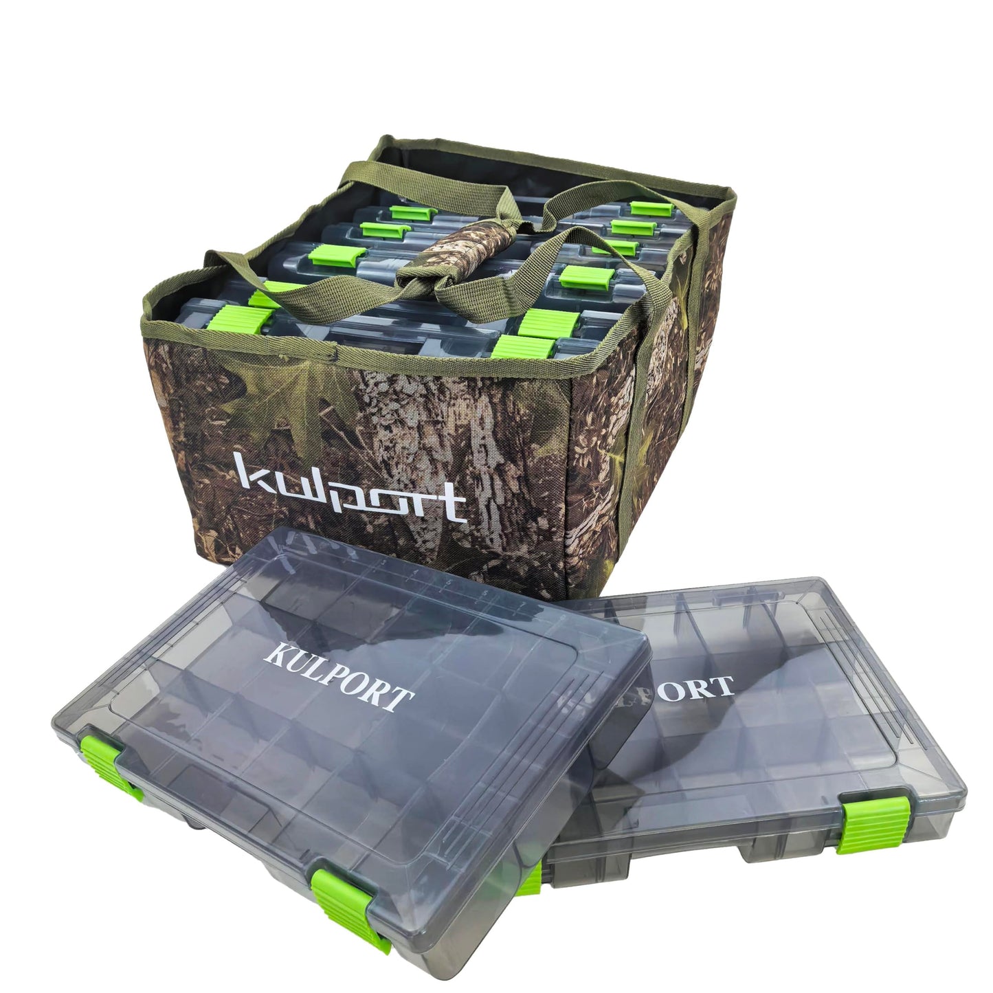 KULPORT Fishing Tackle Bag Fishing Bags With 8 3600 Boxes for Freshwater Fishing or Saltwater Fishing Non-Slip Shoulder Strap & Suitable for 3700/3600/3500 Tackle Box