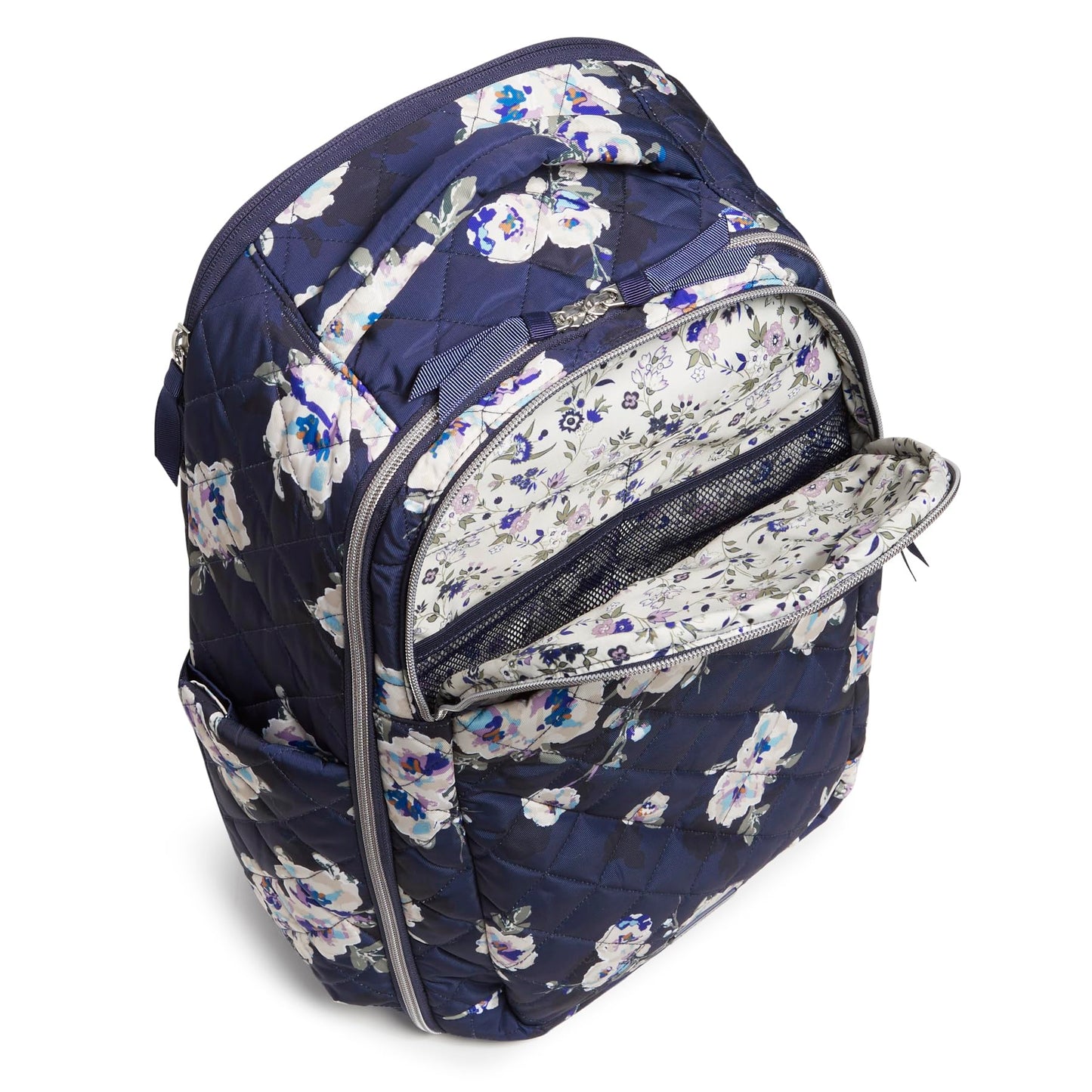 Vera Bradley Women's, Performance Twill Travel Backpack Travel Bag, Blooms and Branches Navy, One Size