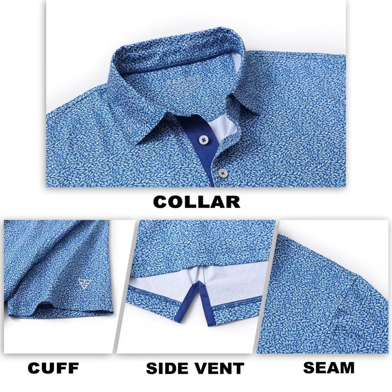 M MAELREG Golf Shirts for Men Dry Fit Print Patterns Performance Moisture Wicking Mens Polo Shirts Short Sleeve
