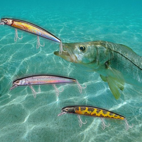 GULULUT Fishing Lures for Freshwater Saltwater, Minnow Jerkbait and Crankbait are Suitable for All Water Layers, Shining and Lifelike Fishing Baits to Improve Fishing Efficiency, Fishing Gift for Men