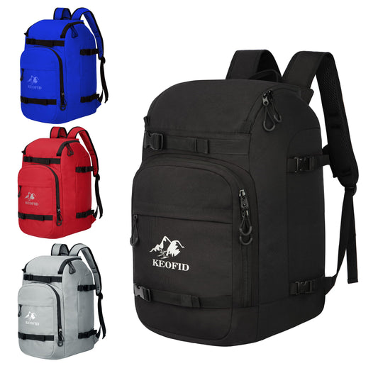 KEOFID Skate bag Backpack,Ski Boot Bag Backpack, Waterproof 50L ski bag, travel back pack for Ski Helmet, Snowboard and Accessories(Black)