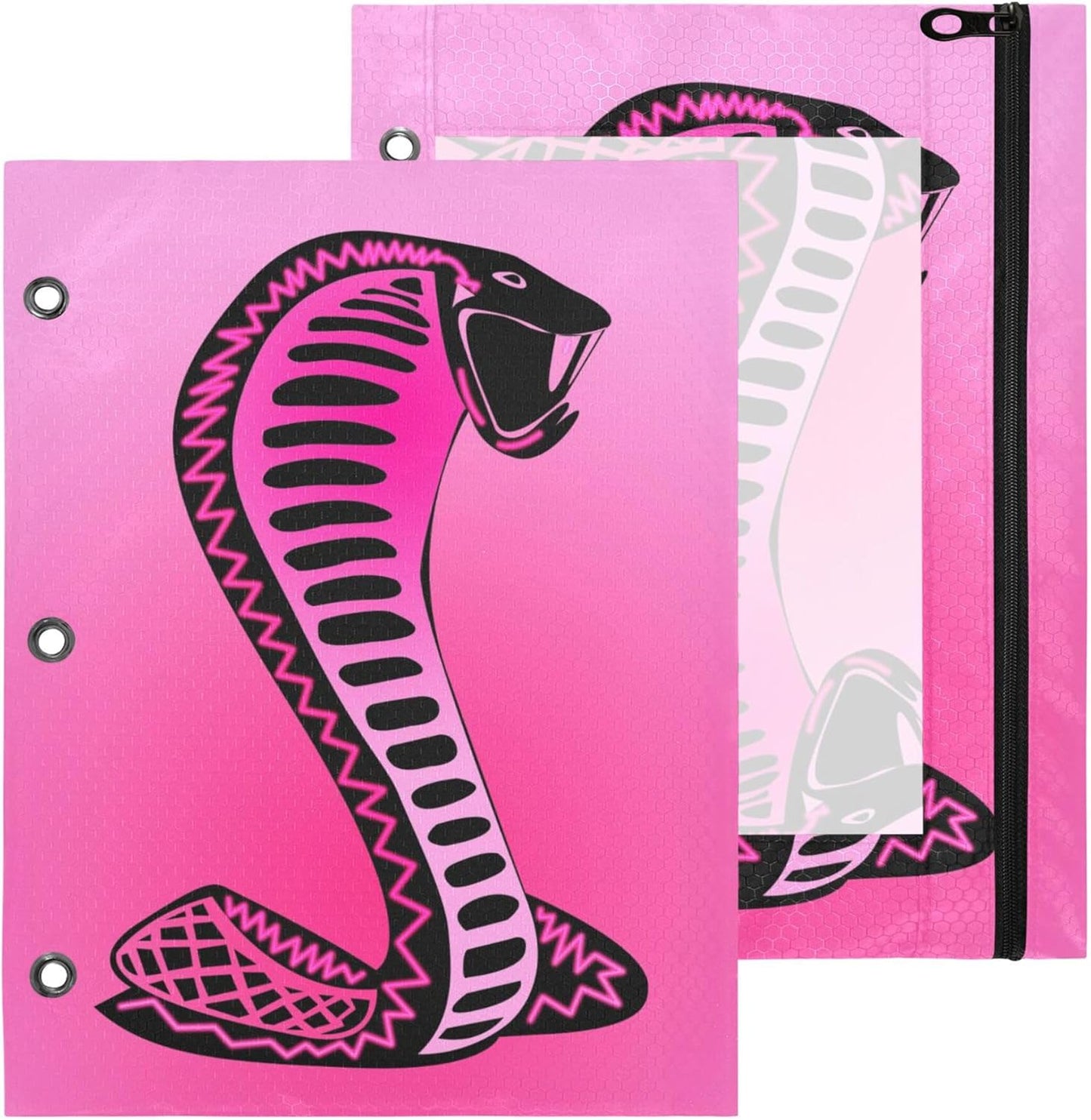 Largemouth Bass Fish 2 Pack 3 Ring Binder Pocket A4 Size Binder Pouches Clear PVC Loose Leaf Folder Sleeves Storage Bags for Files, Documents
