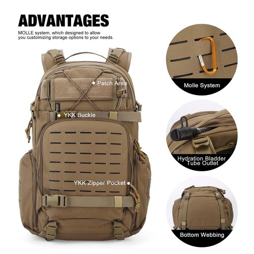 Mardingtop 35L Molle Tactical Military Backpack for Men,Cordura Backpack for Hiking,Camping,Survival