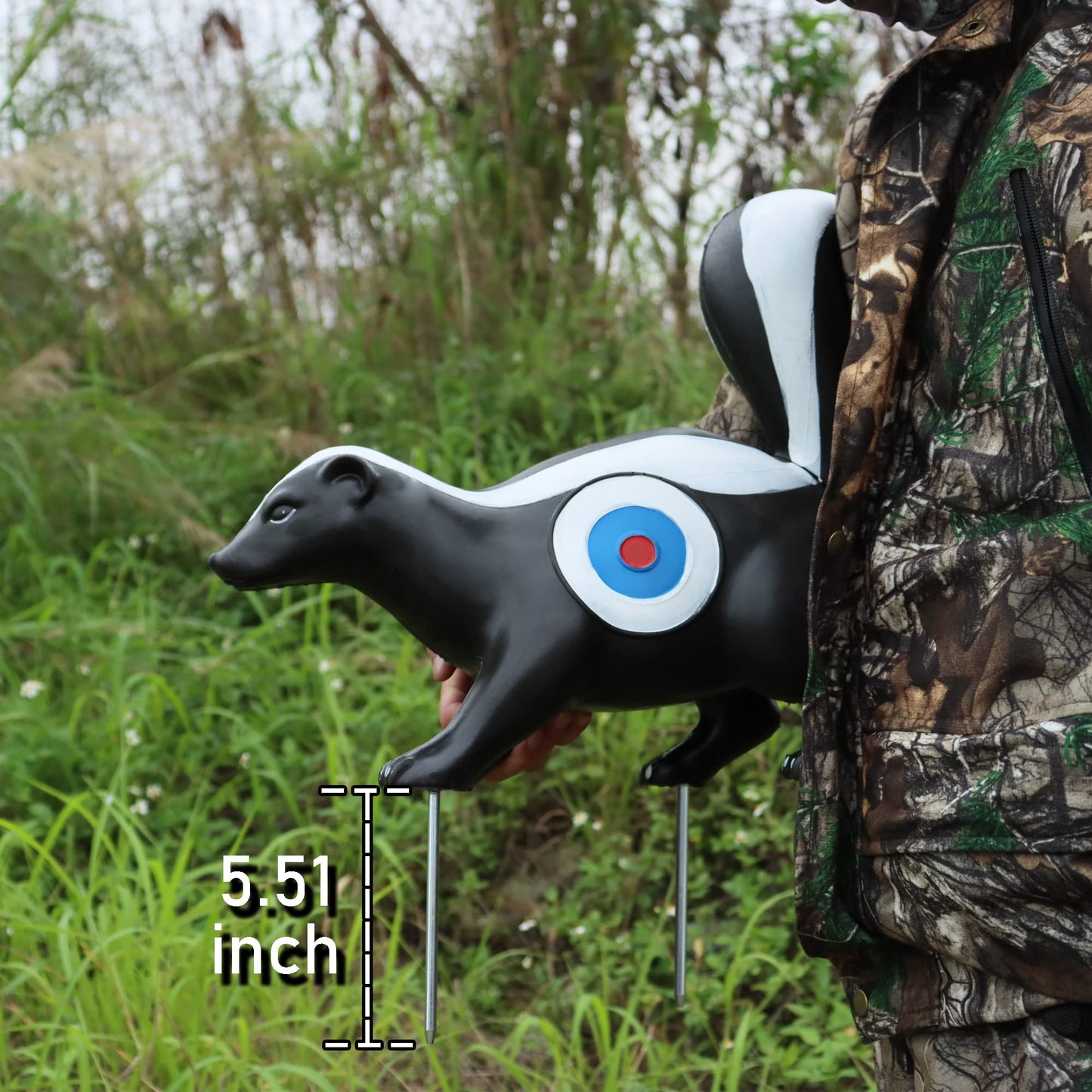 Archery 3D Animal Target Skunk with Ground Stakes for Backyard Arrow Hunting Training