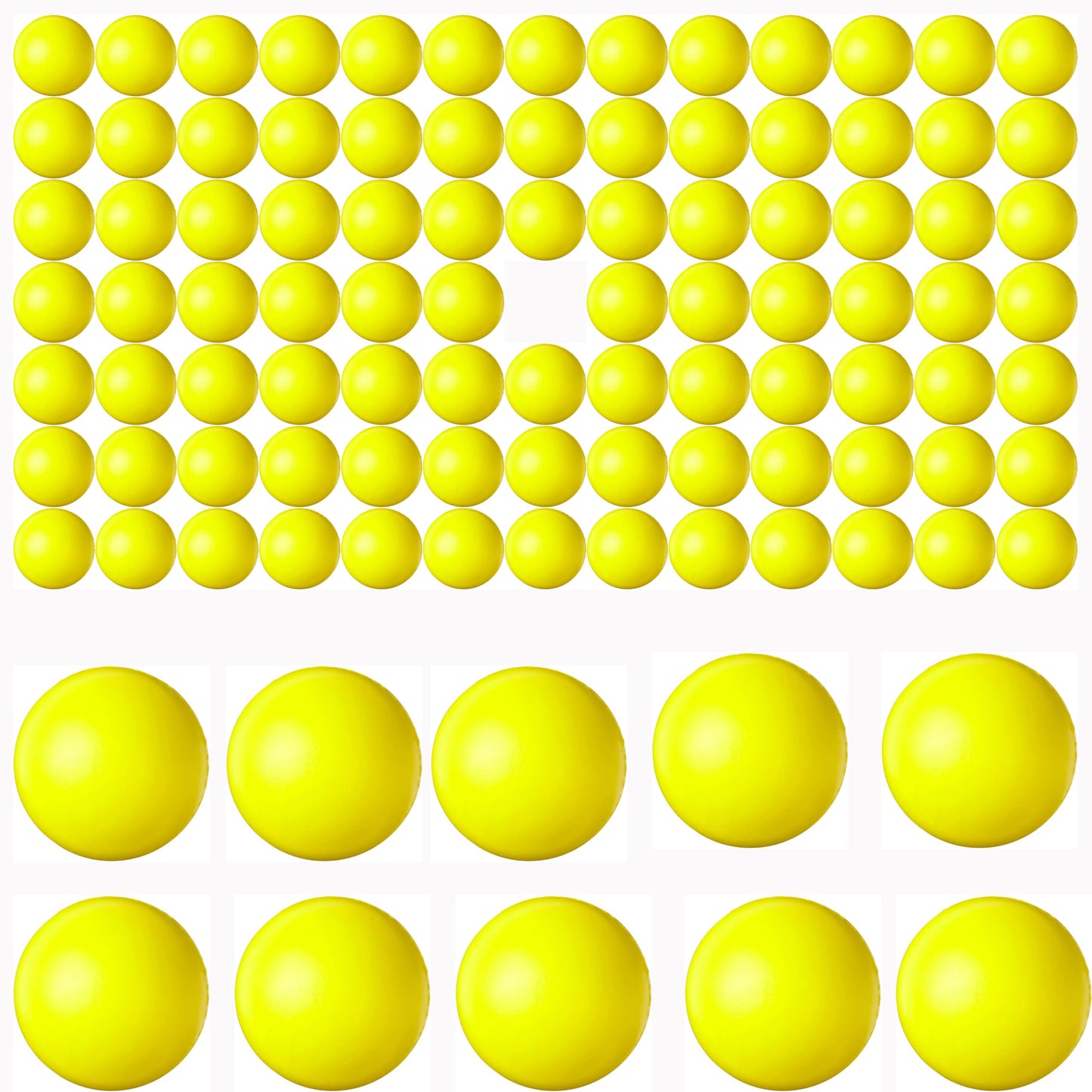 Lambid 100 x 68 Caliber Self Defense Balls, Reusable 68 Cal Nylon Plastic Projectiles Compatible for Byrna SD/LE and T4E HDR68/ HDS68/HDX68/ HDB68 (100, neon Yellow, 68 Cal)