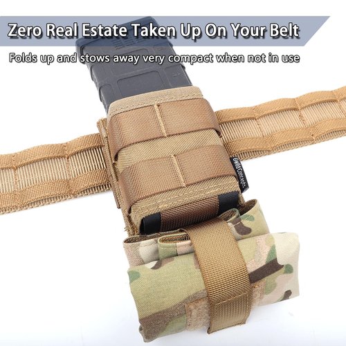 Gwild Concepts Tactical Dump Pouch - Mag MOLLE Dump Pouch Ultralight Foldable Utility Pouch Mag Dump Pouch for Battle Duty Belt, Camo