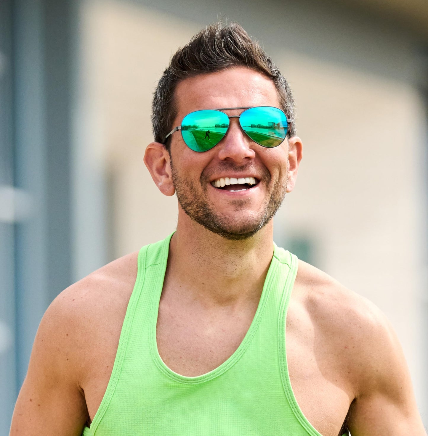 Tifosi Optics Shwae Aviator Sunglasses (Graphite, Smoke Green)