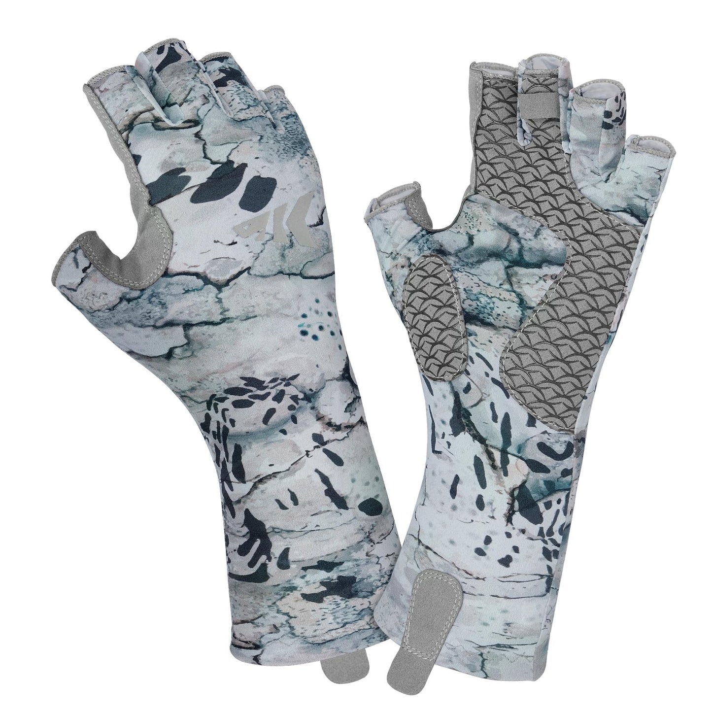 KastKing San Rafael Fishing Gloves, UPF 50 Sun Protection Fingerless Gloves Quick-Dry, Extended Cuff UV Protection Gloves for Outdoor, Kayaking, Rowing, Paddling,Hunting