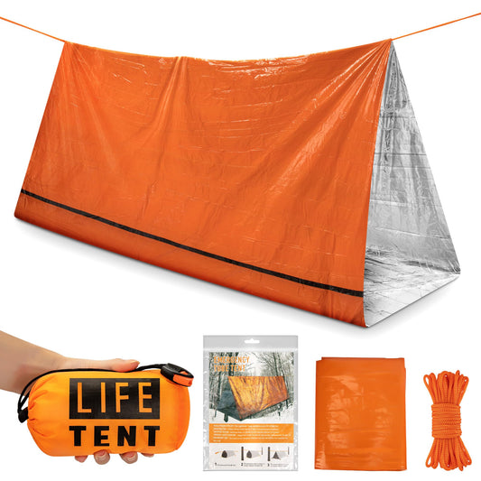 Kilihot Emergency Tent Shelter 2 Person Emergency Survival Life Pocket Tent Waterproof and Windproof for Camping Hiking Outdoor Activities
