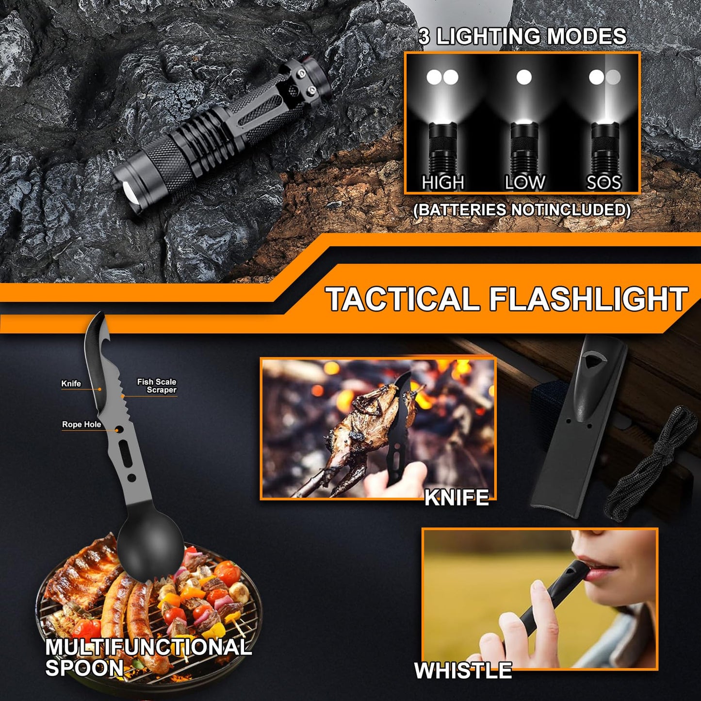 Gifts for Men Him Dad, Survival Kits and Equipment 21 Pcs, Christmas Stocking Stuffers, Anniversary Birthday Gifts for Husband Boyfriend Guy, Camping Essentials, Cool Gadgets for Men