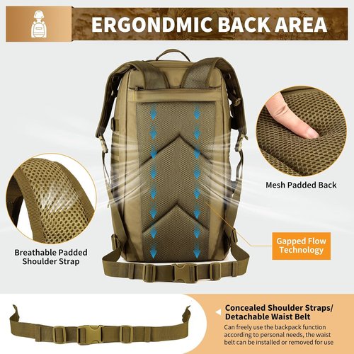 HUNTVP 60L Tactical Military Backpack Gear Sport Outdoor Assault Pack Rucksack Bag For Hunting Camping Trekking Travel