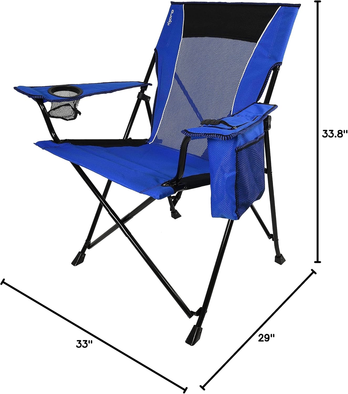Kijaro Enjoy Versatile Folding Sports, Outdoor Chair & Lawn Chair, Dual Lock Feature, Maldives Blue (Hard Arm)