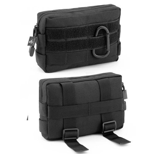 Little Fire Craft Tactical Molle Pouch Waist Pack Military EDC Pouch Accessories Organizer for Camping Hiking (Black)