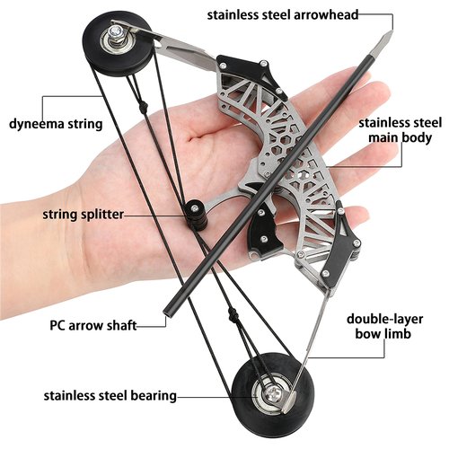 ZSHJGJR 6"/7.4"/7.9"/8.6"/8.8"/9.5"/11"/16" Archery Compound Bow and Arrow Set Training Bow RH/LH for Outdoor Sports Hunting Shooting Cool Stuff Archery Entertainment Fun Gift (8.6" Bow)