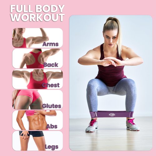 Resistance Bands Set with Online Workouts Included - Loop & Flat Bands | Ideal for Home Fitness, Pilates, Yoga, Rehab, Tone & Sculpt