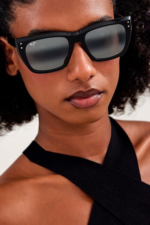 Maui Jim Women's Aloha Lane Polarized Fashion Sunglasses, Black/Neutral Grey, Medium