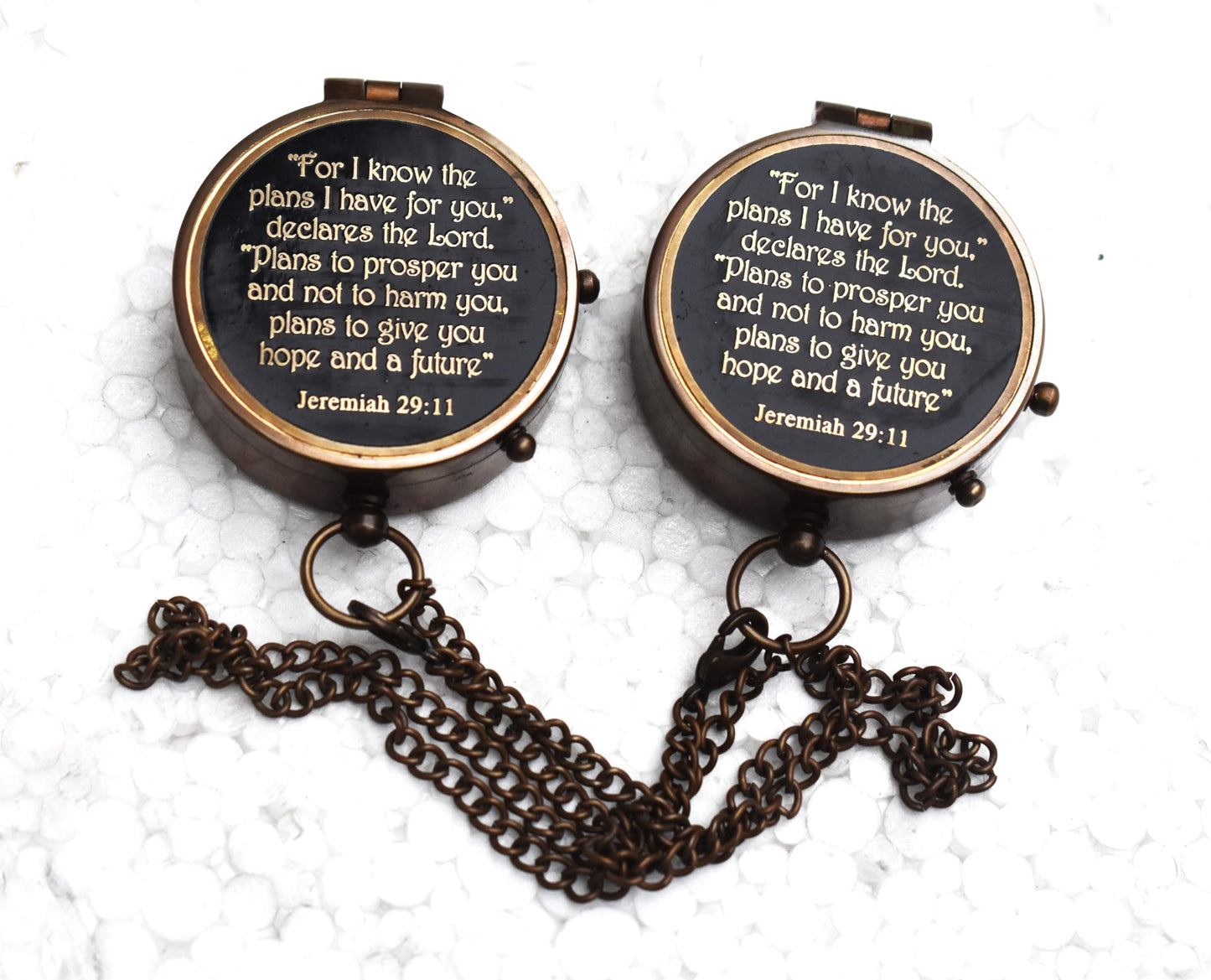 'I Know The Plans I Have for You' – Jeremiah 29:11 Engraved Brass Compass | Christian Gift for Baptism, Confirmation, or First Communion