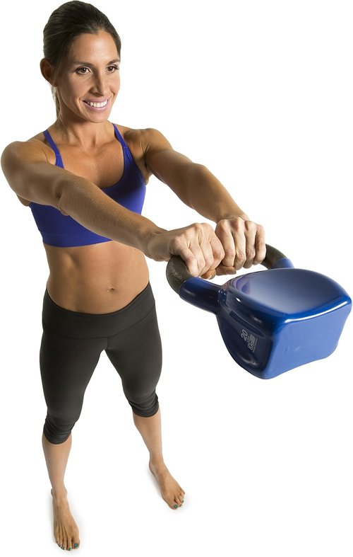 Contoured Single Vinyl Coated Kettlebell With Training Dvd by GoFit