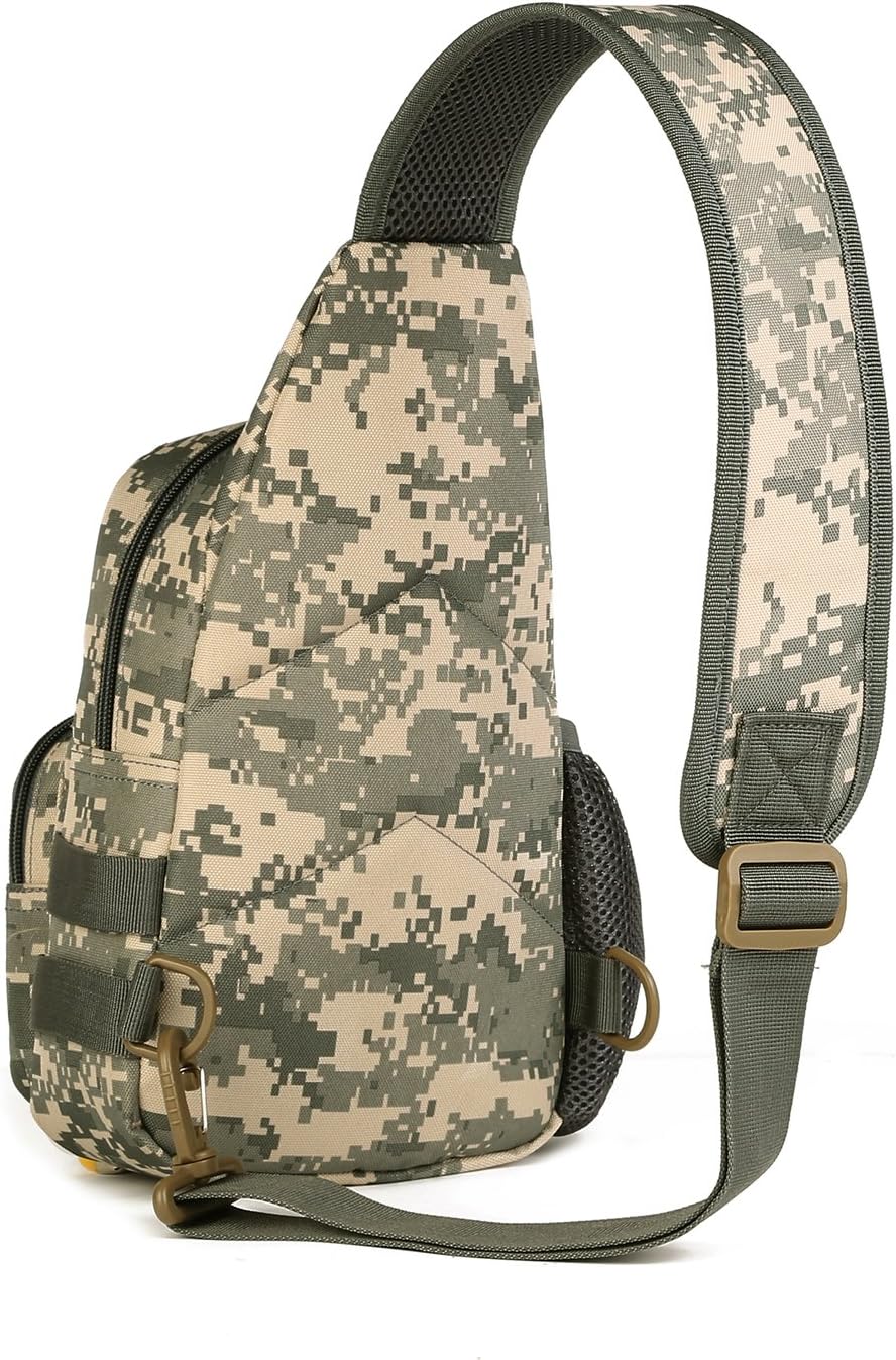 HUNTVP Small Tactical Sling Chest Pack Bag Molle Daypack Backpack Military Crossbody,Type1- ACU Camouflage