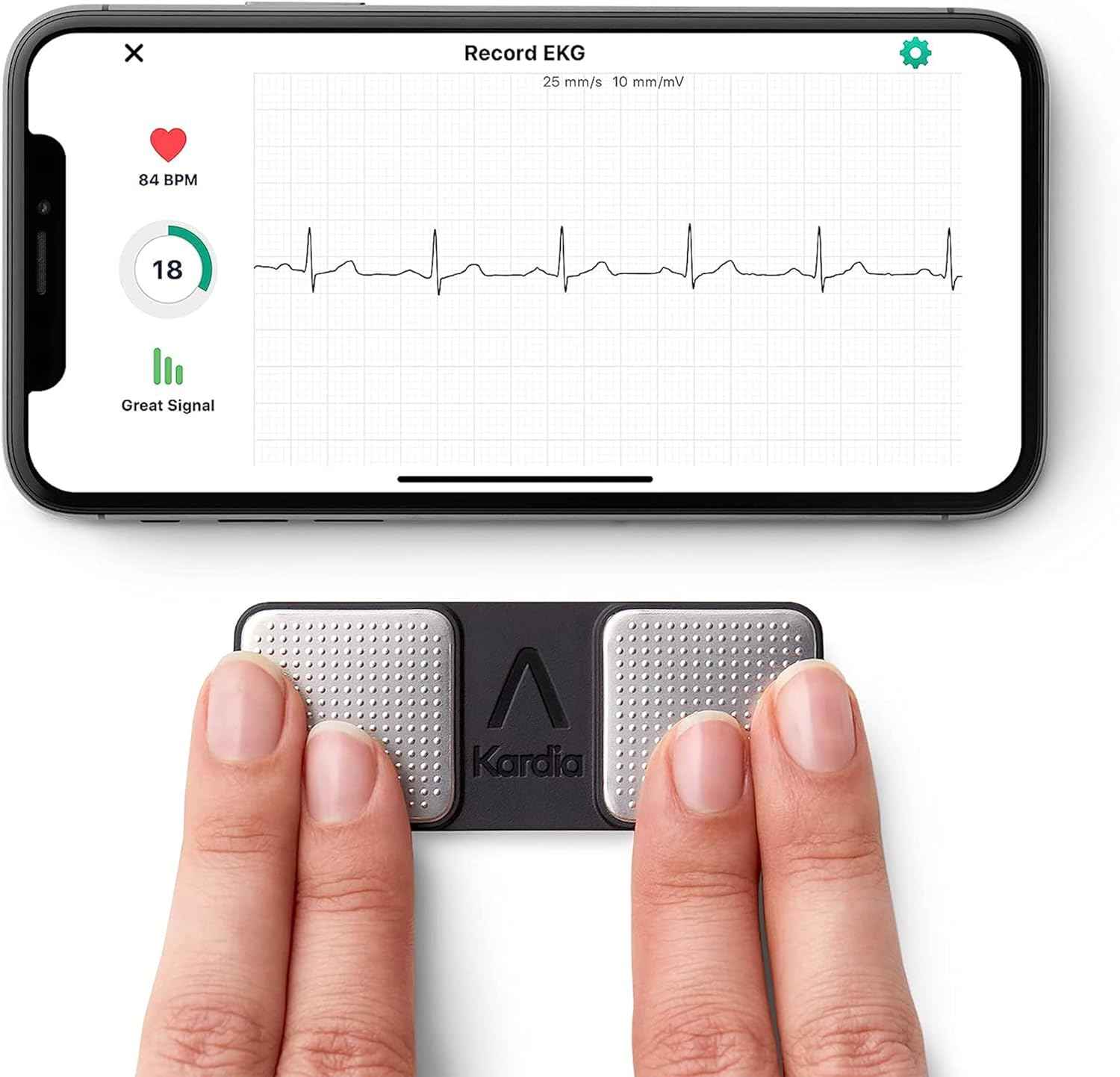 KardiaMobile EKG Monitor – At-Home Heart Rhythm Tracker for AFib & Arrhythmias – Quick 30-Second Results, Compatible with Most Smartphones