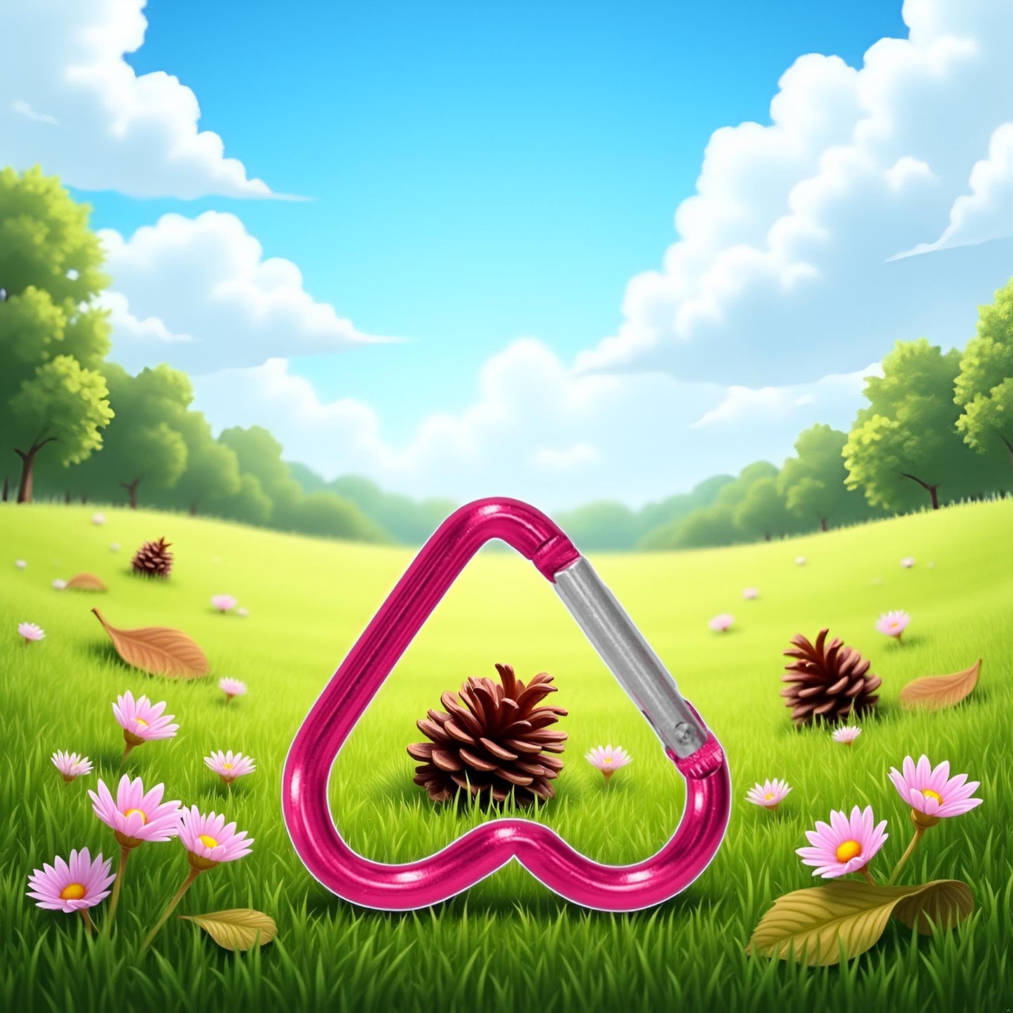 1Pc Pink Outdoor Carabiner Heart Keychain Clip Aluminum Alloy Rings Climbing Clips,Accessory and Keychain Carabiners,Spring Snap Hook Carabiner,Portable Spring Snap Hook Accessories