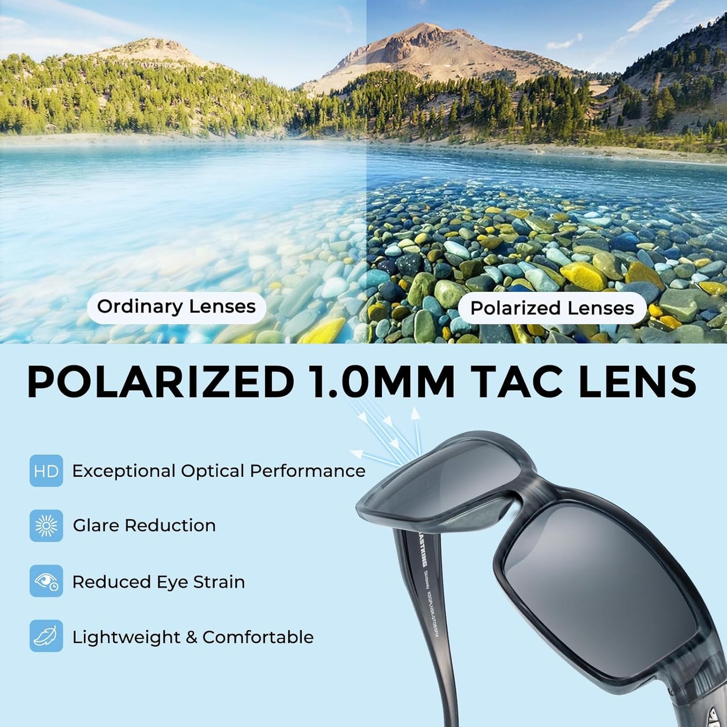KastKing Skidaway Polarized Sport Sunglasses for Men and Women,Ideal for Driving Fishing Cycling and Running,UV Protection