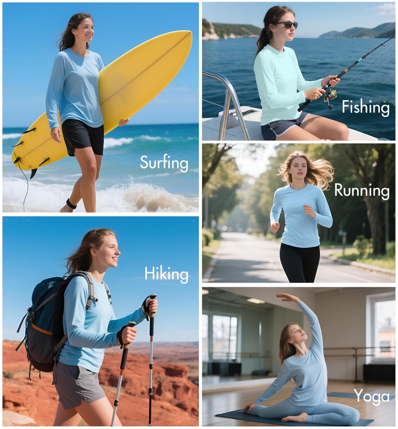 NebuKinex 2 Pack Rash Guard for Women UPF 50+ Sun Shirts UV Protection Long Sleeve Workout Tops Lightweight Quick Dry Swim Hiking Shirt Large